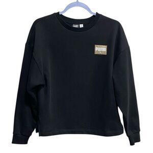 PUMA | Small Black Gold Logo Crewneck